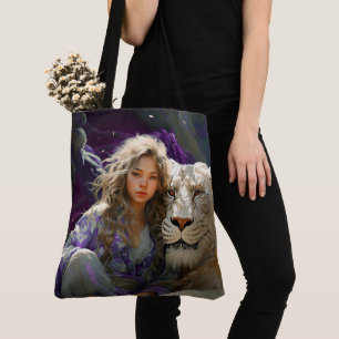 Tote Bag Fille avec Lion