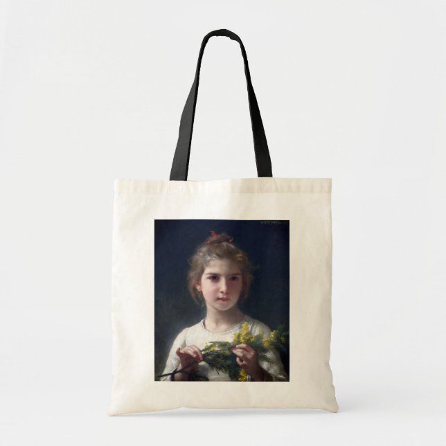Tote Bag Fille avec Mimosa, Bouguereau (Devant)