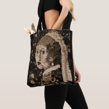 Fille avec une boucle d'oreille de perle, mosaïque