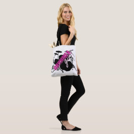 Tote Bag Fille batteur avec un texte amusant violet et noir