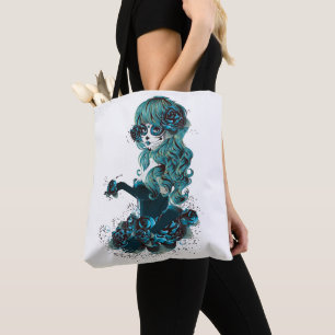 Tote Bag Fille Belle Jour des Morts Dia De Los Muertos