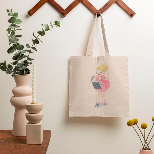 Tote Bag Fille chante (Créateur téléchargé)