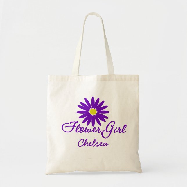 Tote Bag Fille de Fleur de marguerite violette (Devant)