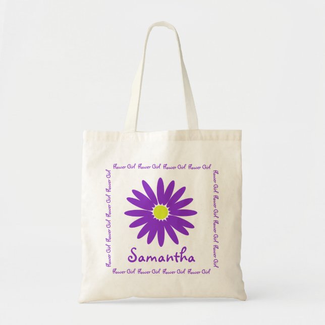 Tote Bag Fille de Fleur de marguerite violette (Devant)