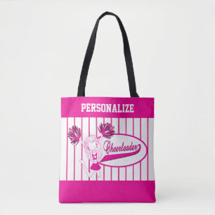 Tote Bag Fille de Pom-pom girl rose et blanc