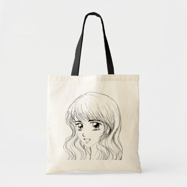 Tote Bag Fille de sourire - Manga a inspiré l'expression de (Devant)