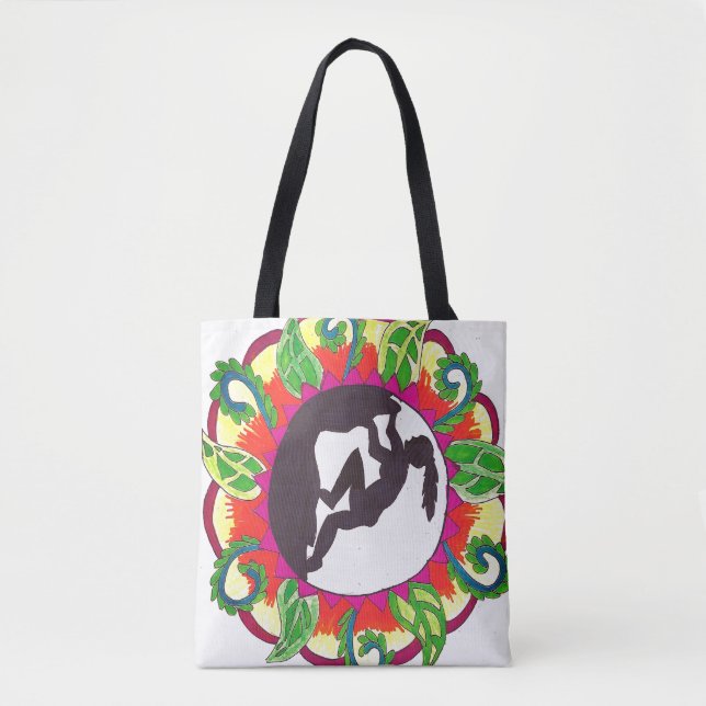 Tote Bag Fille de zen d'escalade de roche (Devant)