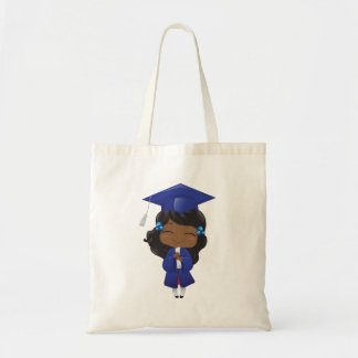 Tote Bag Fille d'obtention du diplôme dans le bleu