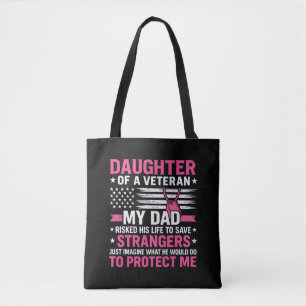Tote Bag Fille D'Un Vétéran Fête des pères Papa Vétérinaire
