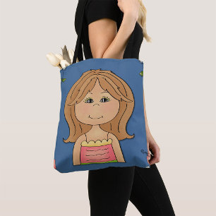 Tote Bag Fille Et Fleurs