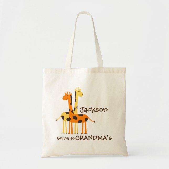Tote Bag Fille et garçons allant aux Sac-Girafes de (Devant)