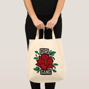 Tote Bag Fille Gang Red Rose Patch Fashion Badge