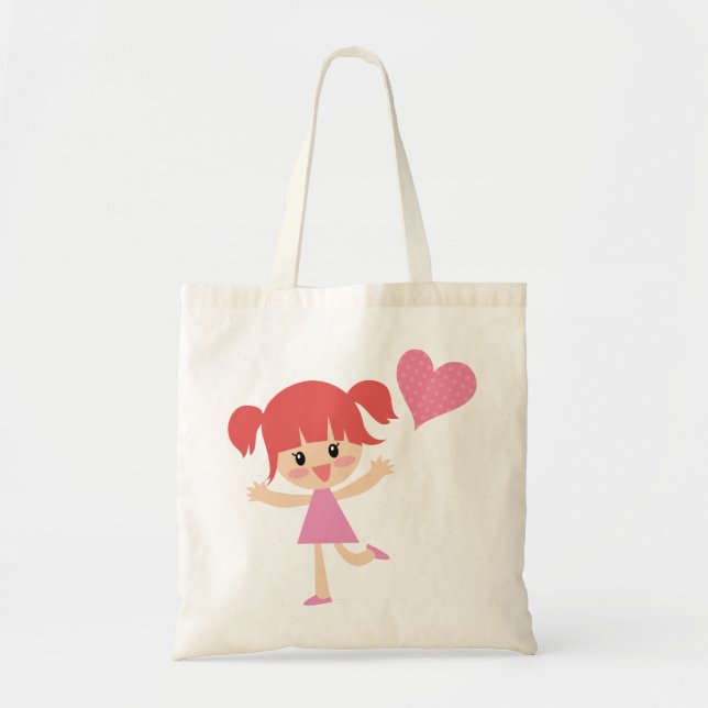 Tote Bag Fille heureuse (Devant)