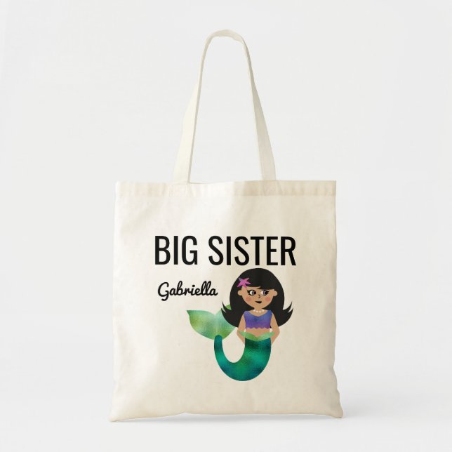Tote Bag Fille hispanique d'aluminium de Faux de sirène de (Devant)