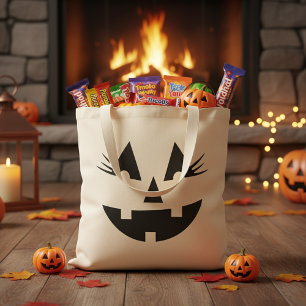 Tote Bag Fille Jack-O-Lanterne Citrouille Face Halloween