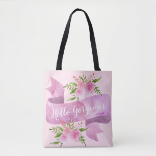Tote Bag Fille Joli Chic Floral Rose Rose Rose Rose Bonjour