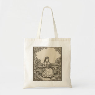 Tote Bag Fille lisant un livre Littérature élégante Bibliot