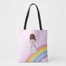 Fille mignonne de Kawaii sur la guimauve