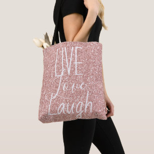 Tote Bag Fille Parties scintillant rose Vivre Amour Rire Mo