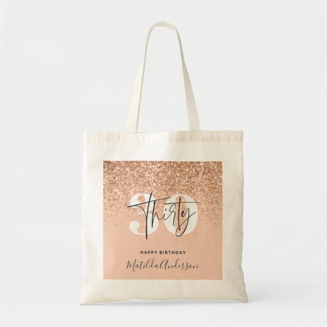 Tote Bag Fille parties scintillant scintillante moderne 30e (Devant)