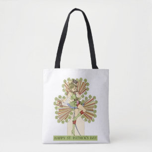 Tote Bag Fille pin-up de la Saint-Patrick vintage