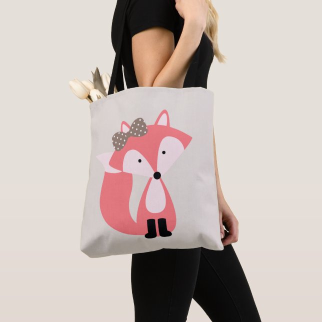 Tote Bag Fille Renard rose (De près)