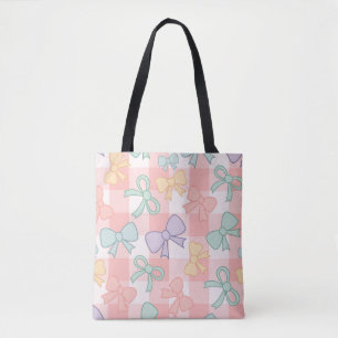 Tote Bag Fille Ruban Mignon Rose Pastel