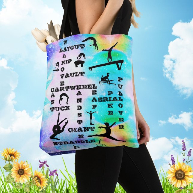 Tote Bag Filles Gymnastique Compétences Mots-croisés Person (Créateur téléchargé)