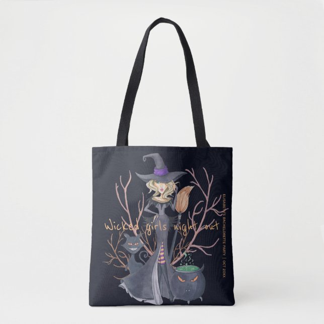 Tote Bag Filles méchantes nuit dehors soirée sorcière bache (Devant)