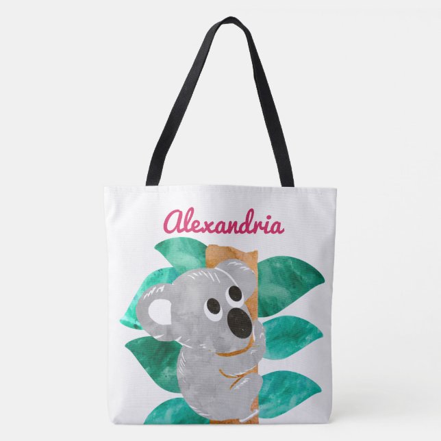 Tote Bag Filles personnalisées d'animal d'ours de koala (Devant)