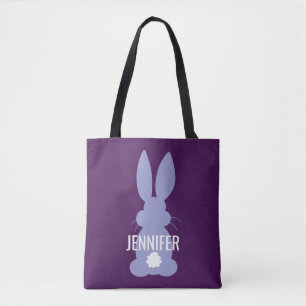 Tote Bag Filles personnalisées par Pâques pourpres de