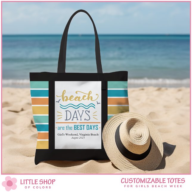 Tote Bag Filles personnalisées Weekend Beach (Créateur téléchargé)