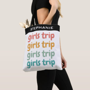 Tote Bag Filles Voyage Cute Retro Girls Week-end Getaway Va