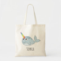 Filles Whimsical Rainbow Narwhal Nom du dessin Enf