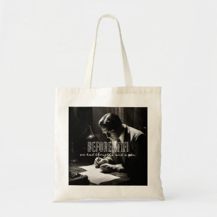 Tote Bag Film-Noir 1930 - Avant WiFi - Réflexions Et Stylo