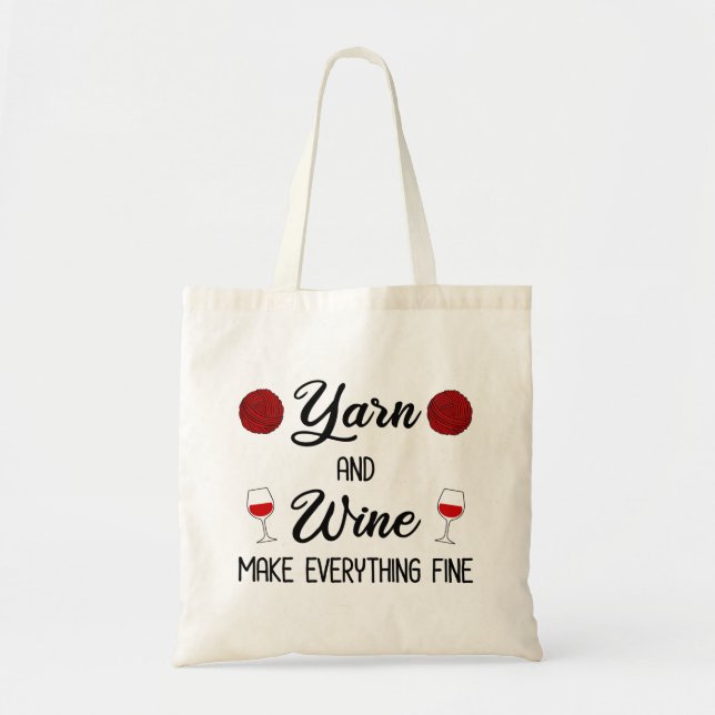 Tote Bag Fils et vin rendent tout fin (Devant)