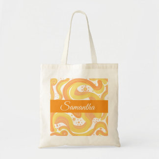 Tote Bag Fils Orangés Et Jaunes Avec Points