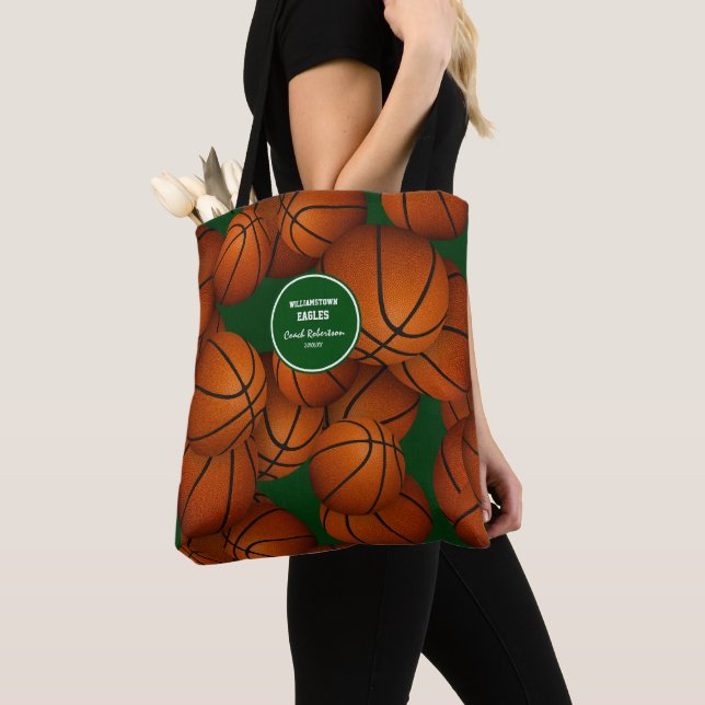 Tote Bag fin de saison merci cadeaux d'entraîneur de basket (De près)