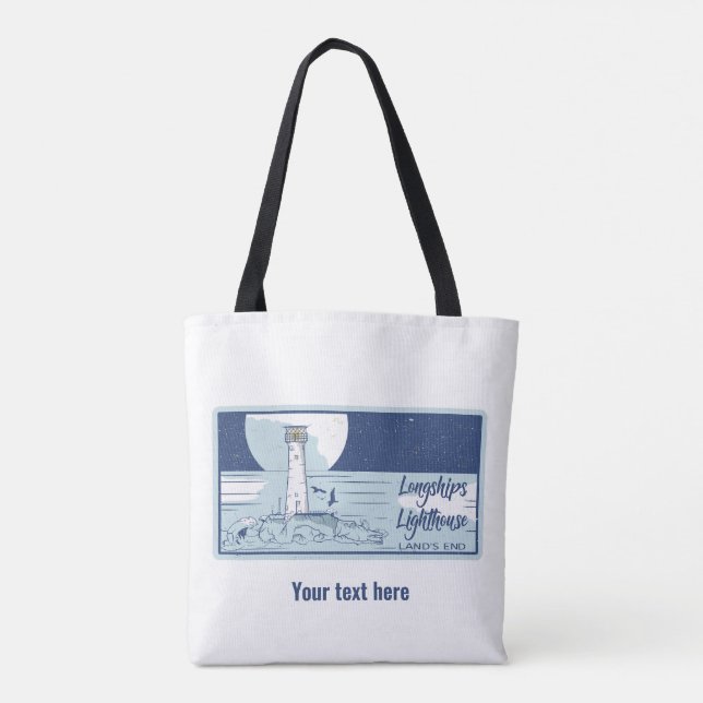 Tote Bag Fin des terres du phare de Longships (Dos)