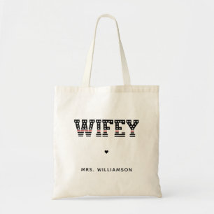 Tote Bag Fire Wifey Thin Red Line Firefighter Fireman Wife 