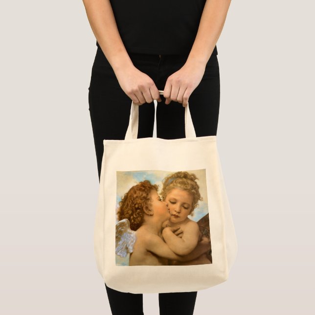 Tote Bag First Kiss (détail d'ange) par Bouguereau (Devant (produit))