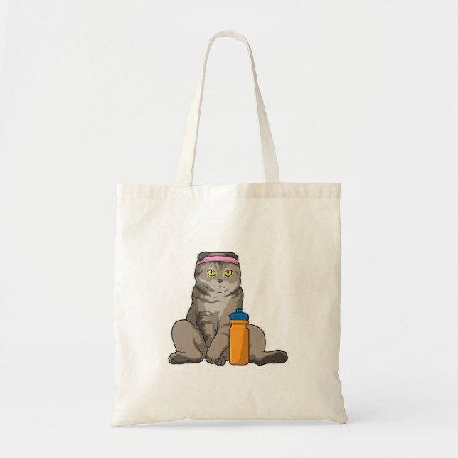 Tote Bag Fitness Chat Boire de la tasse (Devant)