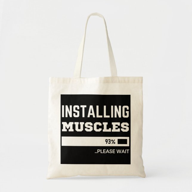 Tote Bag Fitness Funny Workout Installation des muscles (Devant)