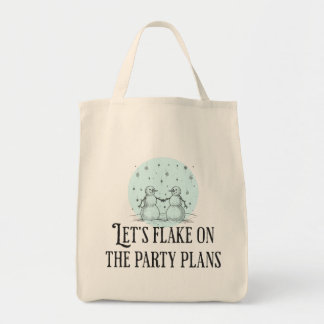 Tote Bag Flake on party plans funny snowman tote gift