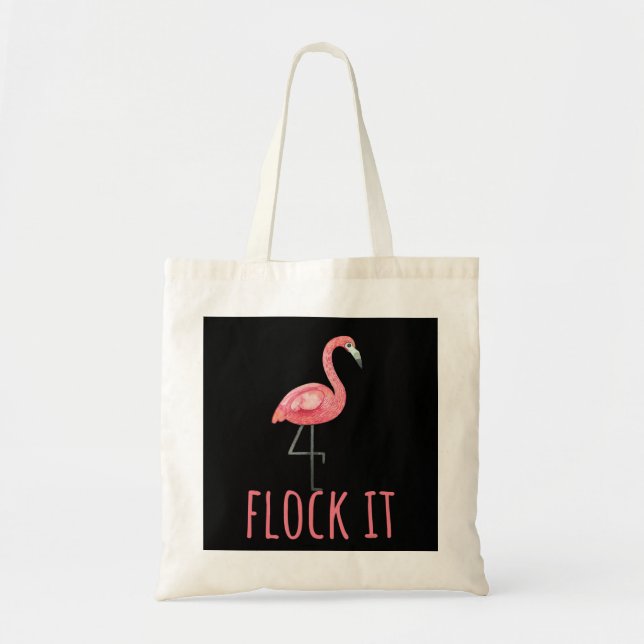 Tote Bag Flamant rose - Amoureux des animaux Tt Rose (Devant)