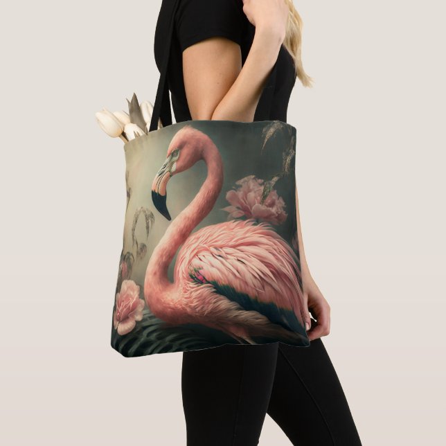 TOTE BAG FLAMANT ROSE ART FOURRE-TOUT PURSE (De près)