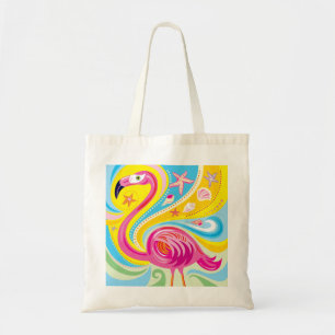 Tote Bag Flamant rose avec étoile de mer