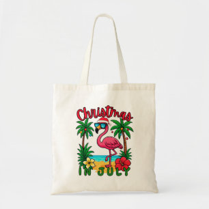 Tote Bag Flamant rose de Noël en juillet