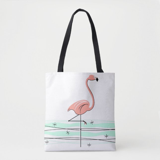 Tote Bag Flamant rose Océan partout à fourre-tout (Devant)