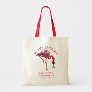 Tote Bag Flamant rose personnalisé 50e anniversaire Cinquan